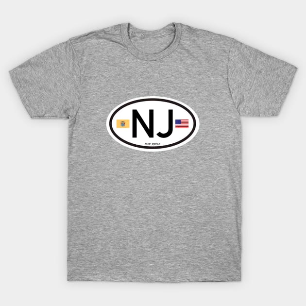 New Jersey NJ Oval T-Shirt by MotoGirl